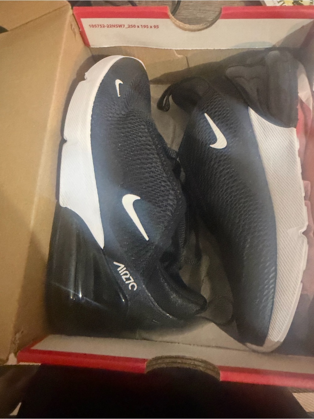 Nike Kids Slip-On Air Cushion Sneakers — Black/White - Picture 3 of 4